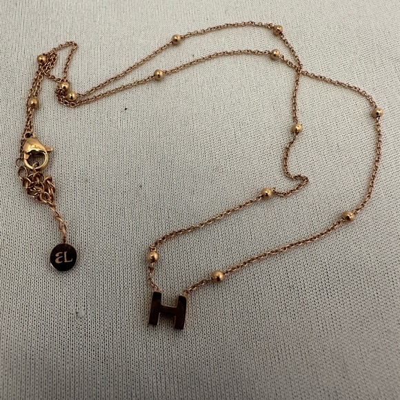 Abbott Lyon rose gold initial H necklace - Picture 3 of 3